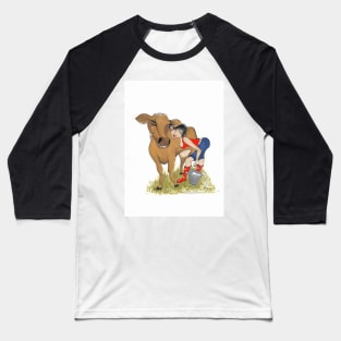 Dairy Cow Girl Baseball T-Shirt